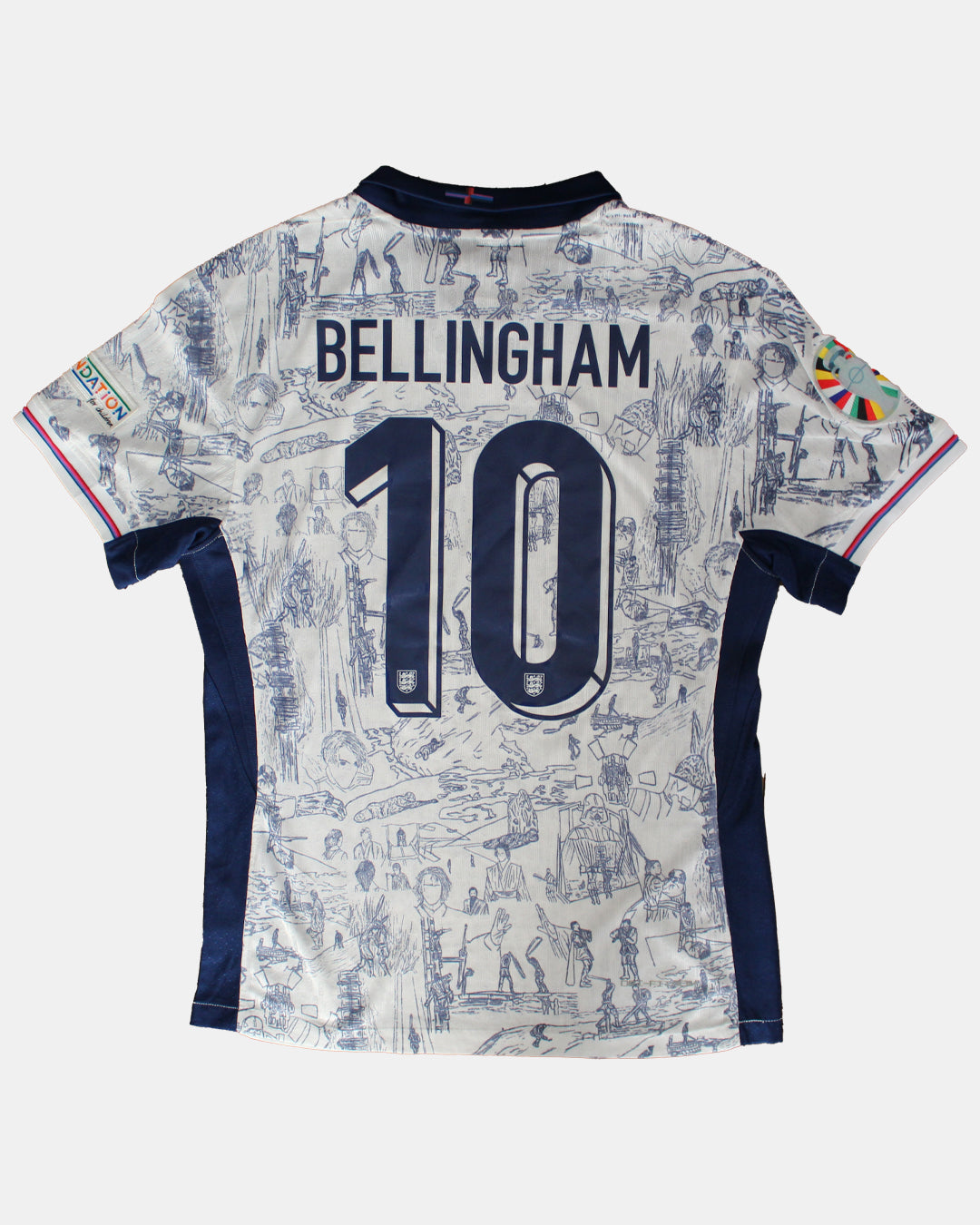 Custom England 2024 Euros Bellingham Jersey Large