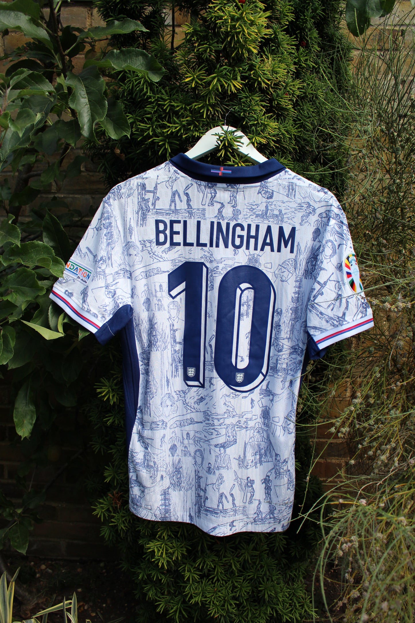 Custom England 2024 Euros Bellingham Jersey Large